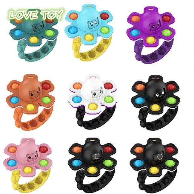 Nkodok Pop It Bạch Tuộc Vòng Tay Con Quay Đồ Chơi Di Động Nhiều Màu Sắc Giảm Căng Thẳng Cho Trẻ Em