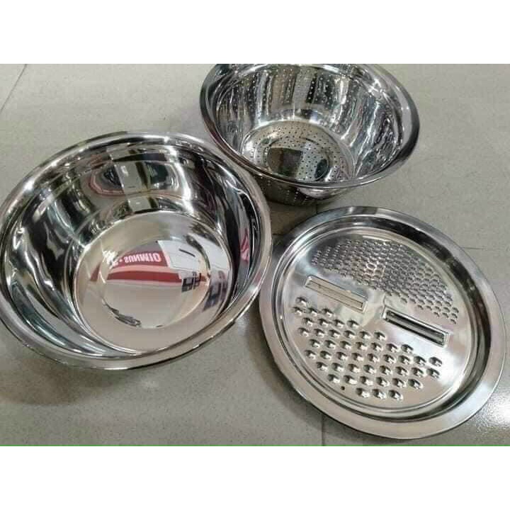 Bộ rổ nạo inox (3 món) | Shopee Việt Nam
