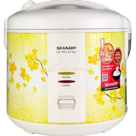Nồi cơm điện Sharp KS-181TJV 1.8 lít nắp gài - Hàng chính hãng