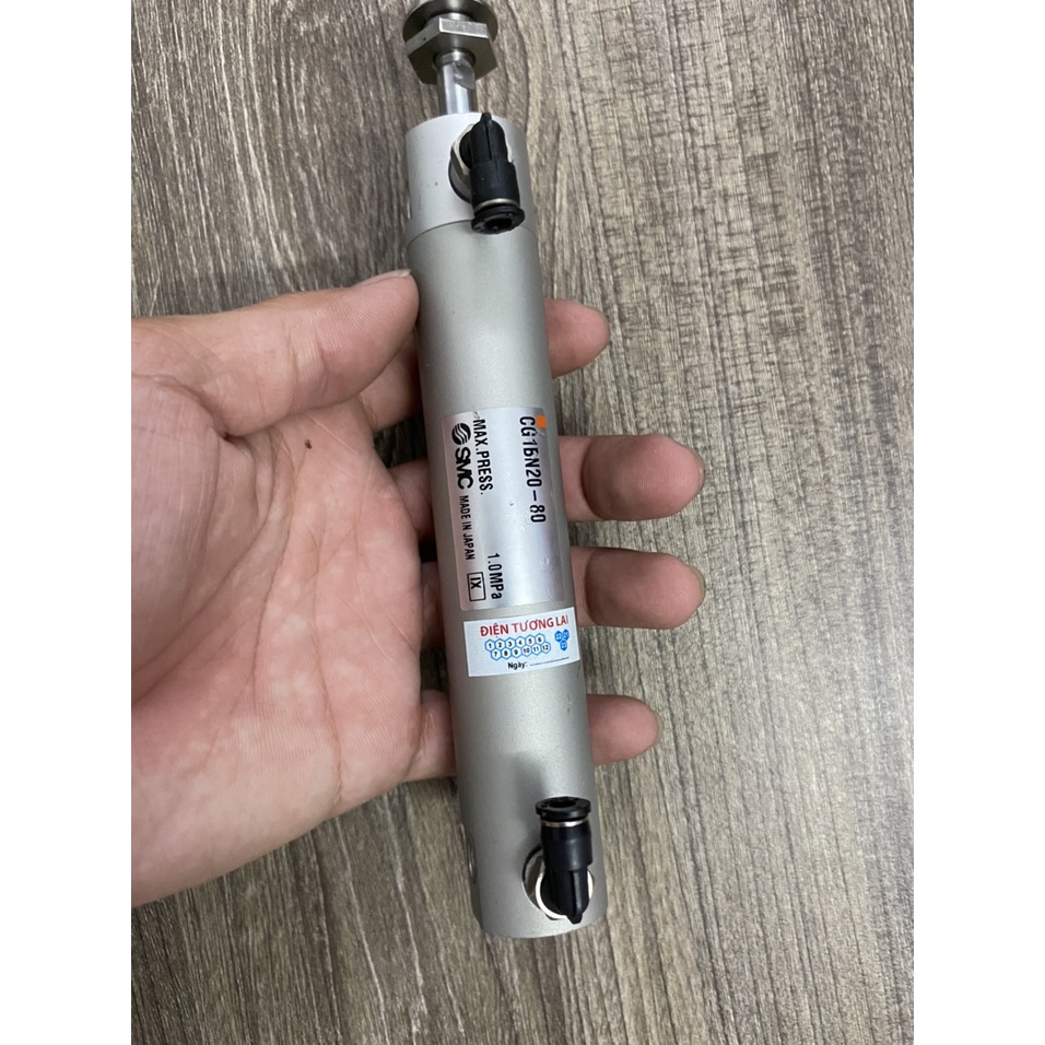 Xy lanh SMC  CG1BN20-80  hành trình 80mm + Tặng đầu nối khí nén