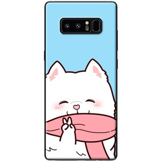 Ốp lưng Samsung Note 4, Note 5, Note 8, Note 9 Mèo choàng khăn