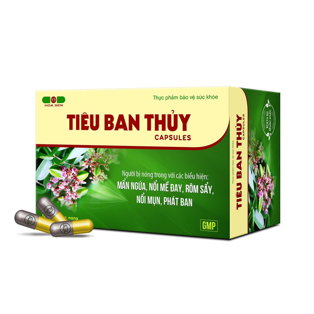 [Freeship extra] TIÊU BAN THỦY Capsules - Dị ứng, Mẩn ngứa, Sẩn mề đay (không gây buồn ngủ) (Hộp 10 vỉ x 10 viên nang)