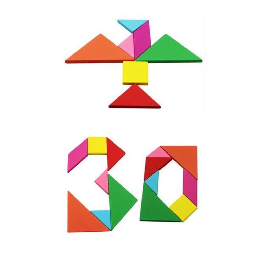 Đồ chơi ghép hình Tangram bằng gỗ _ đồ chơi xếp hình giúp bé phát triển trí tuệ, kích thước 12.1x12.1cm