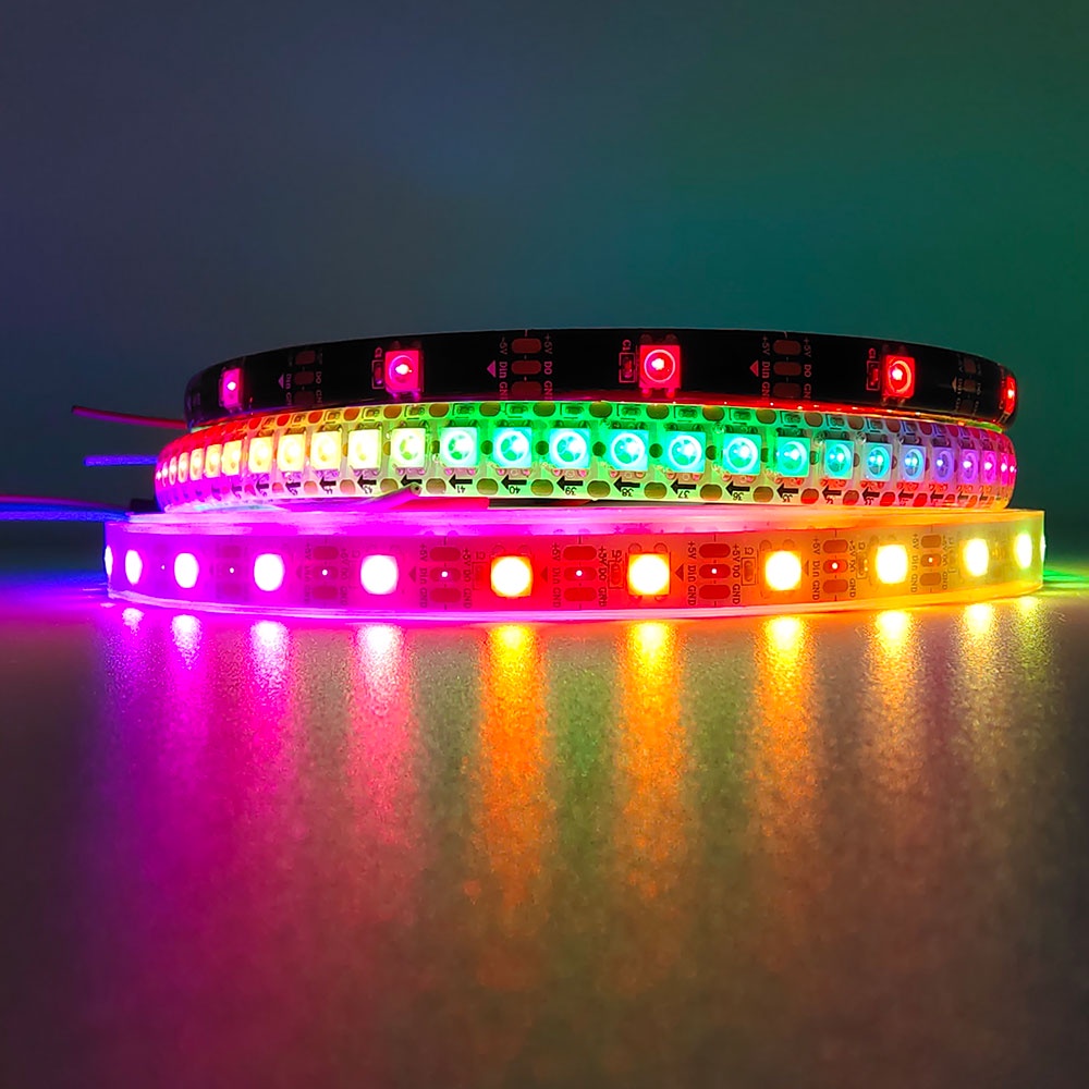 Dải Đèn led Kỹ Thuật Số 30Leds / M WS2812B Linh Hoạt Dùng Để Trang Trí Phòng Ngủ Và Phòng Khách