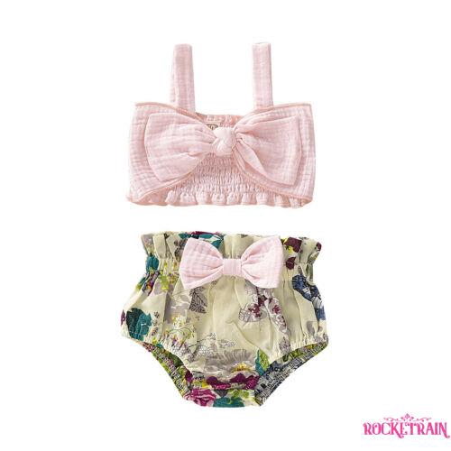 Set Áo Sát Nách + Quần Ngắn In Hoa Cho Bé Gái