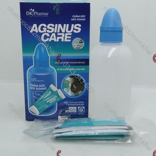 Bộ sản phẩm chăm sóc mũi xoang agsinus care hộp 1 bình 180ml + 5 gói muối