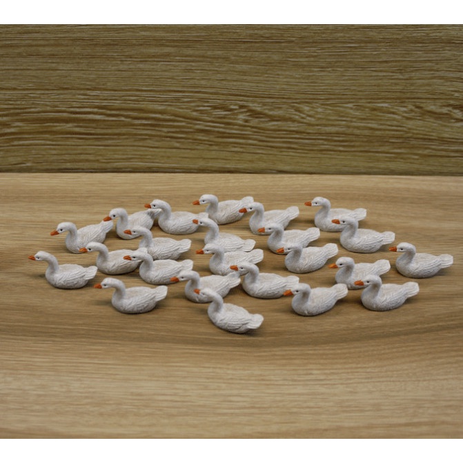 Tiểu cảnh trang trí vịt trắng làm Terrarium, phụ kiện trang trí bàn làm việc, trang trí cây xanh