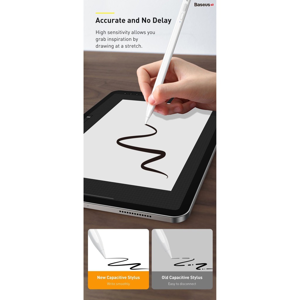 Bút cảm ứng Baseus Smooth Writing Capacitive Stylus dùng cho iPad Pro/ Smartphone/ Tablet