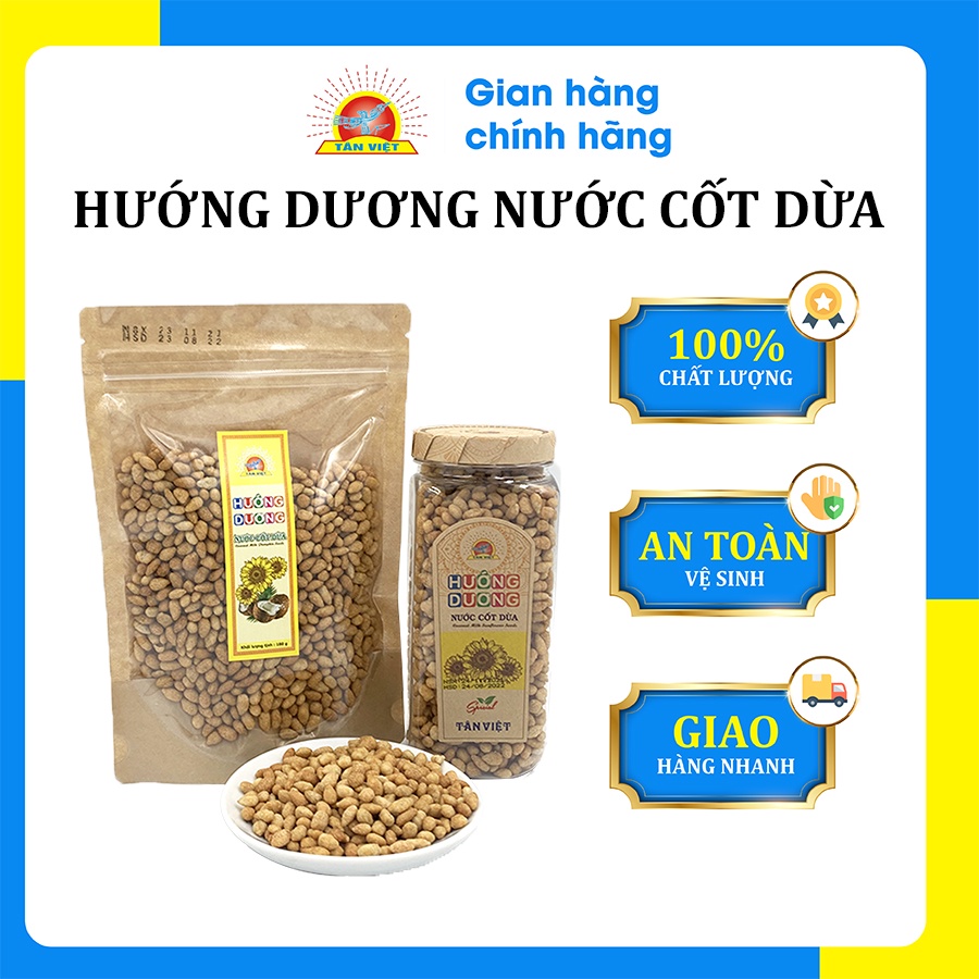 Hướng Dương Cốt Dừa Tân Việt Chuẩn Vị Thơm Béo An Toàn Vệ Sinh Thực Phẩm 90gr - 280gr
