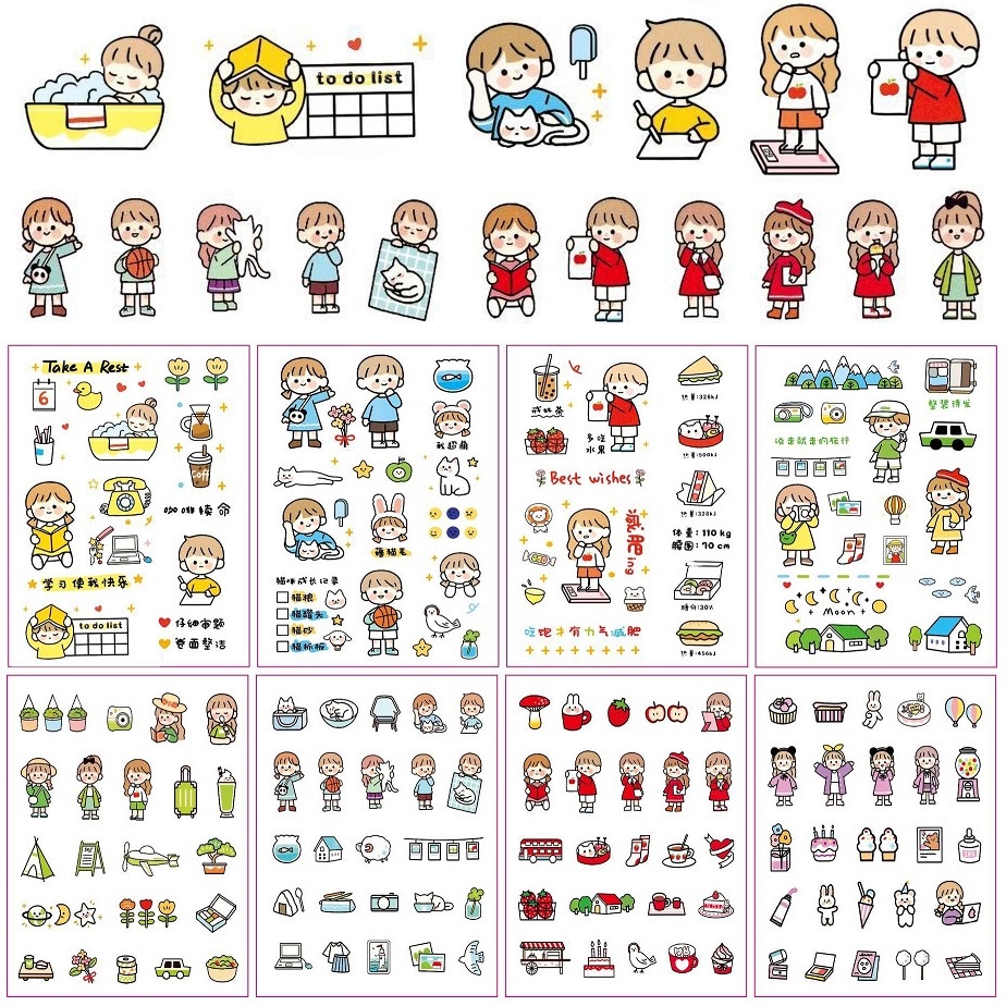 Tấm Hình Dán Sticker Dễ Thương - Không Thấm Nước - Giao Tấm Ngẫu Nhiên