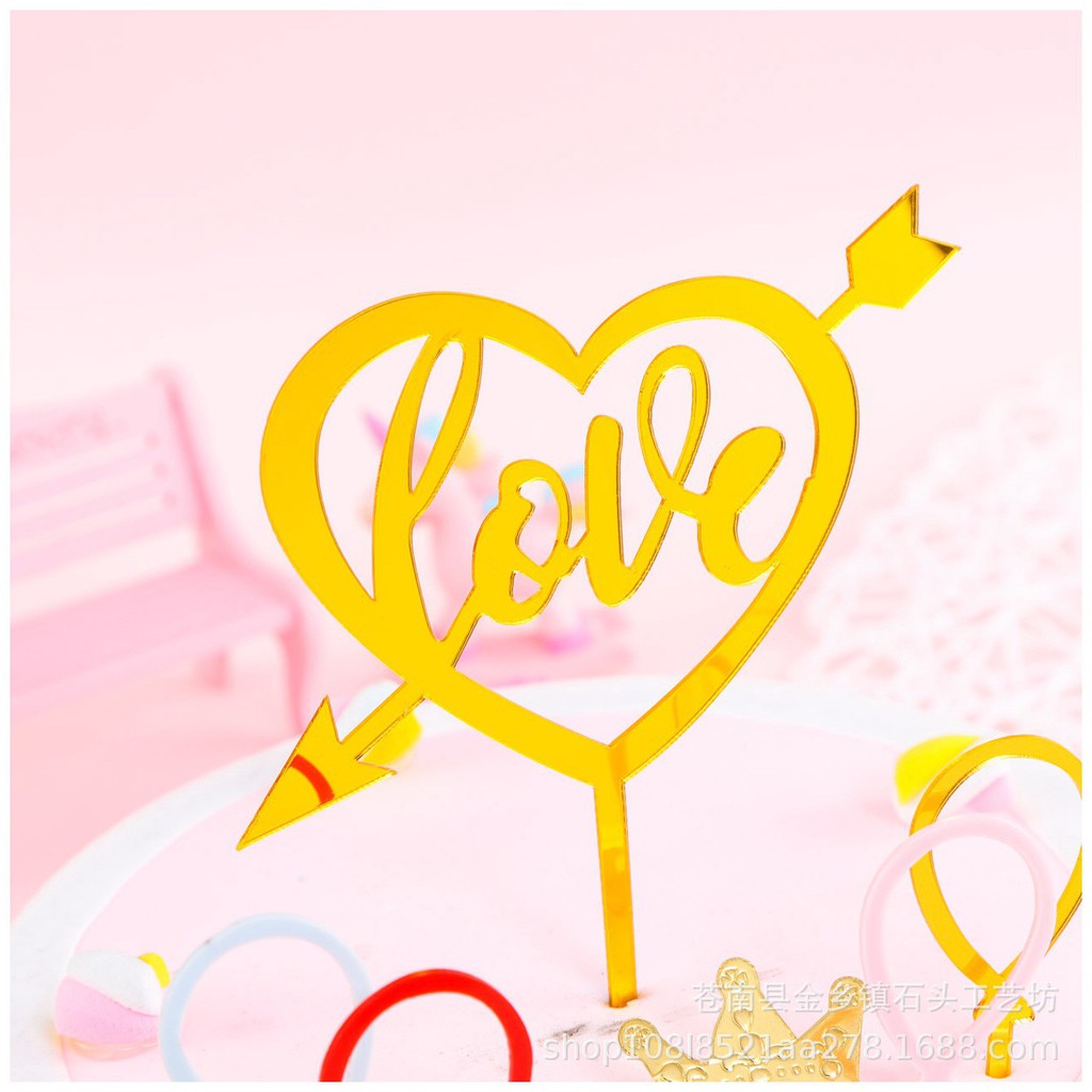 Trang Trí Sinh Nhật - Combo 10 chiếc Meka Hình trái tim mũi tên