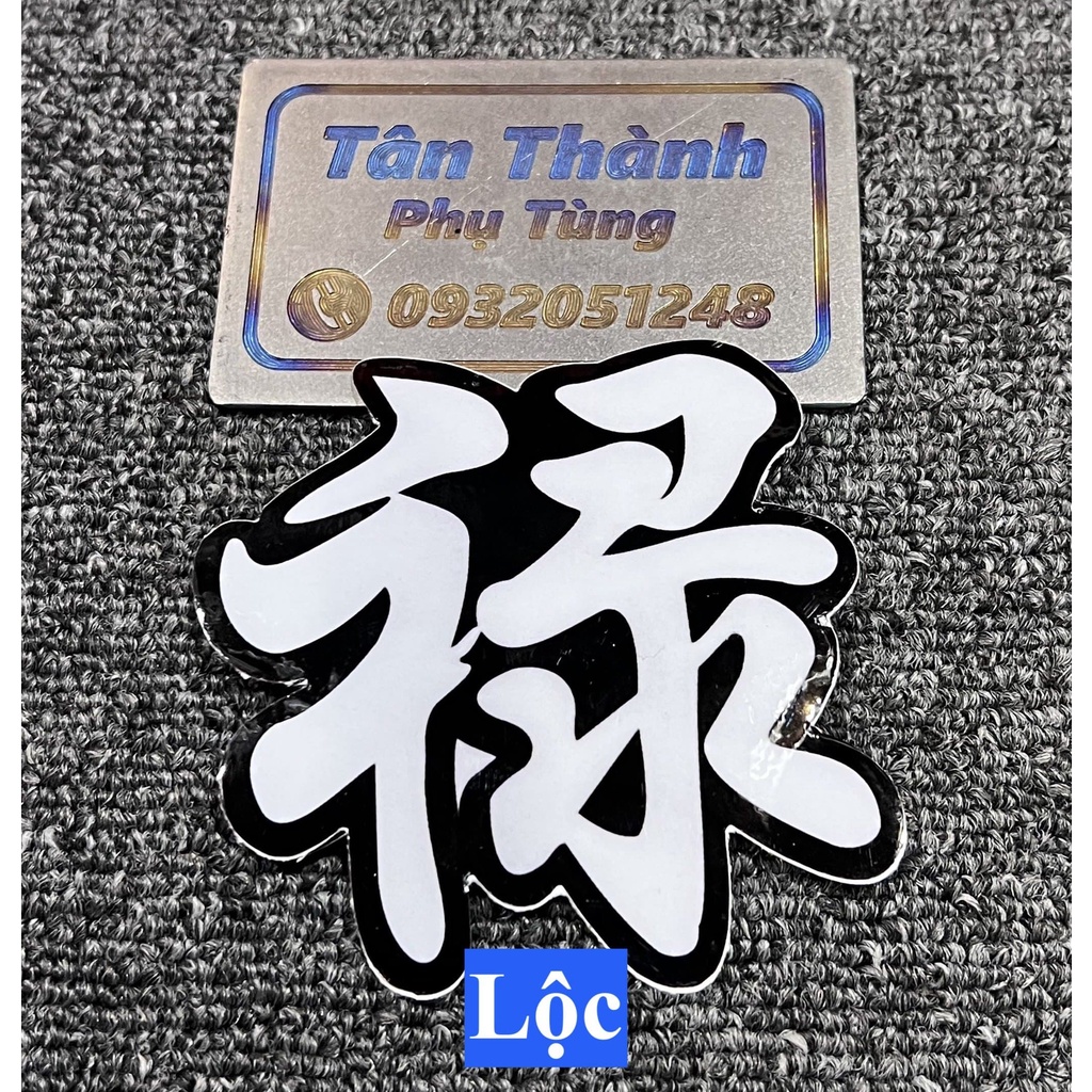 Tem chữ Hoa: Phúc Lộc Thọ Tài dán mão xe máy TanthanhPT