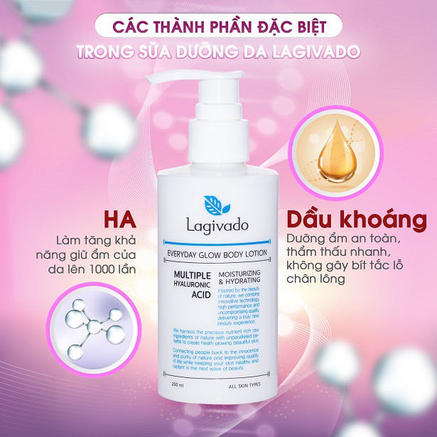 Kem body trắng da cấp ẩm tức thì, phục hồi dưỡng da toàn thân Everyday Glow BODY LOTION 200ml - Katta_LG_017_200ML