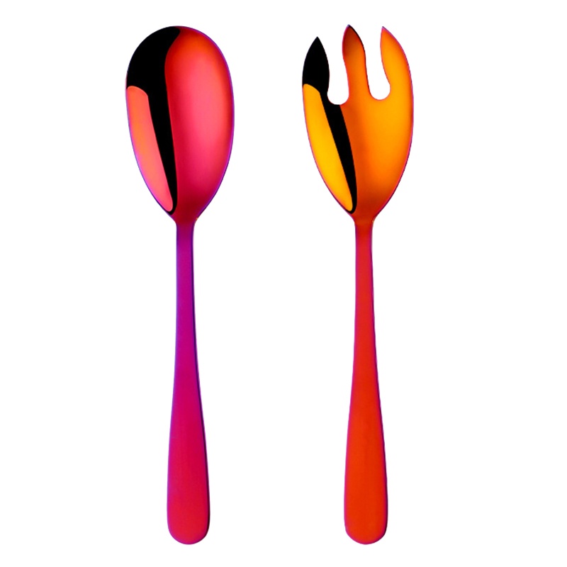 Set 2 Muỗng Nĩa Trộn Salad Bằng Thép Không Gỉ Tiện Dụng Cho Nhà Bếp