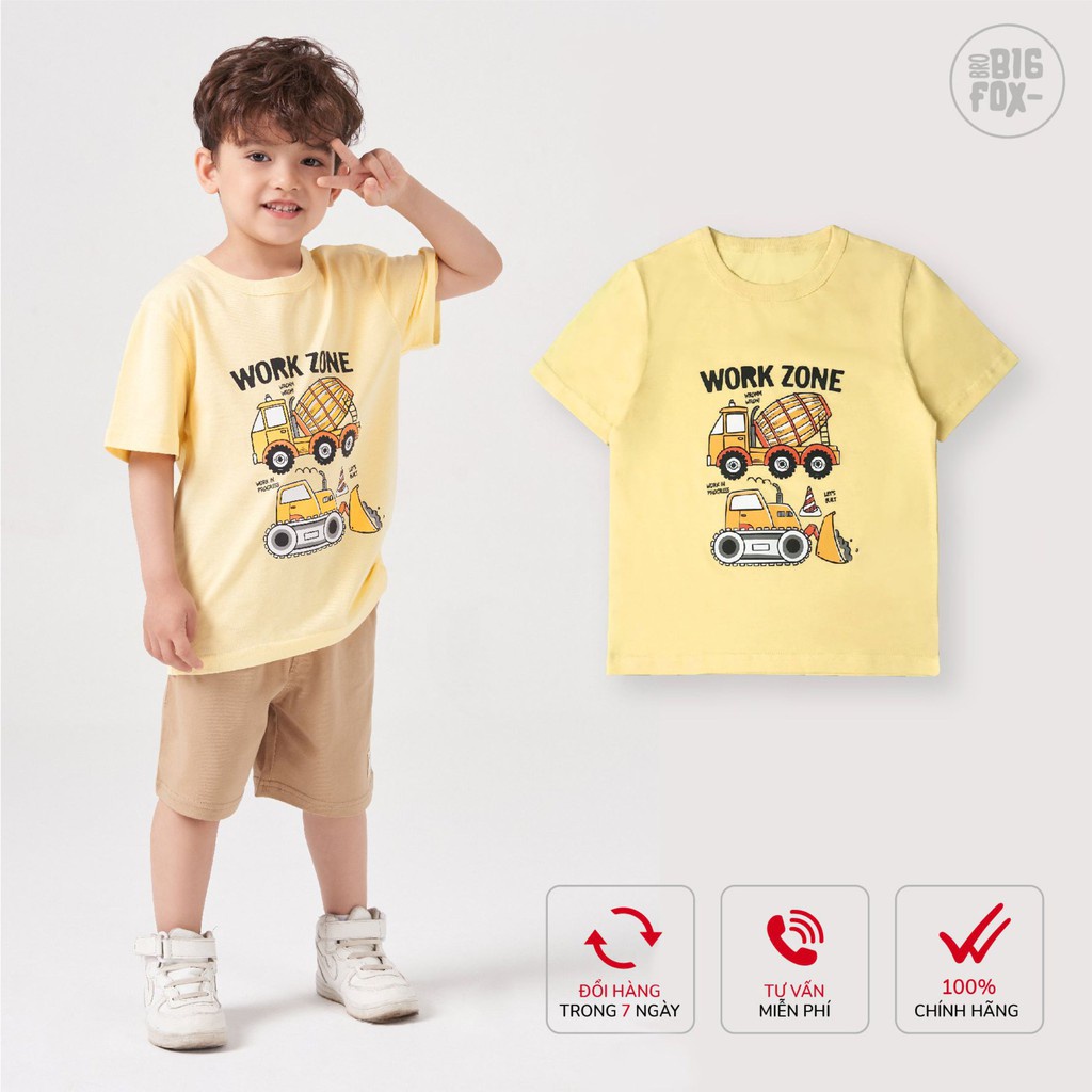 Áo phông bé trai BIGFOX - MISS MEOW, áo thun cho bé chất liệu cotton mịn, 6 màu, size trẻ em 3,4,5,6,7,8 tuổi QATE 01