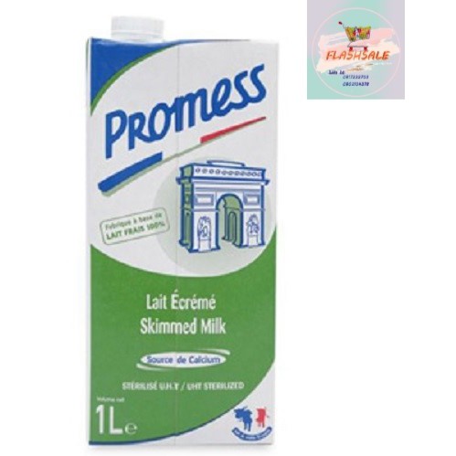  Sữa tươi tiệt trùng Promess không béo hộp 1L