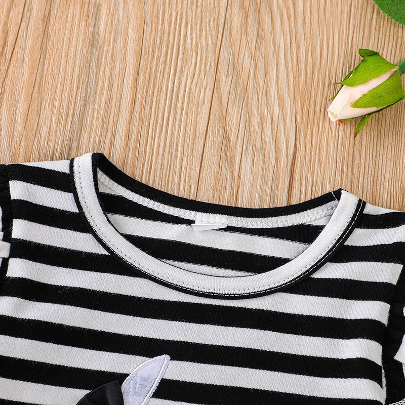 Combo bộ đồ bé gái 1-5 tuổi tay ngắn  In Họa Tiết Sọc Chân Váy Hoa set thời trang cho bé trẻ em