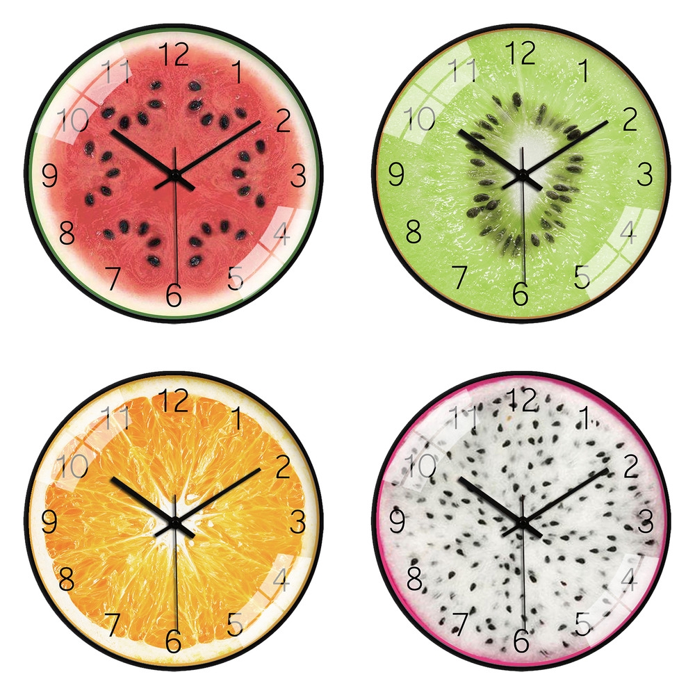 Cute Fruit Creative Cartoon Wall Clock Cartoon Hanging Clock Wall Watch For Home Decoration