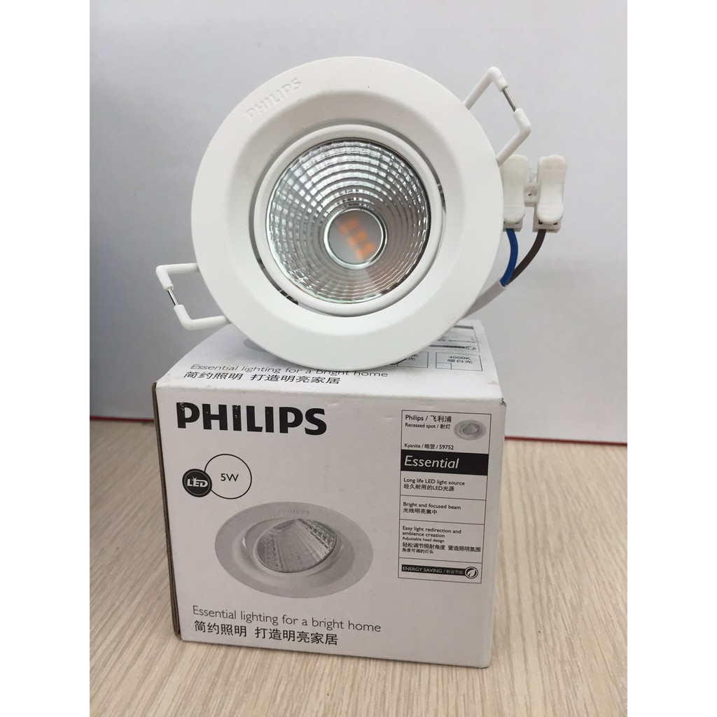 ĐÈN SPOTLIGHT ÂM TRẦN 5W PHILIPS ĐIỀU CHỈNH GÓC CHIẾU ÁNH SÁNG 2700K