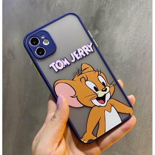 Ốp lưng nhám bảo vệ camera hình Tom & Jerry cho iPhone 11 Pro Max, 11 Pro, 11, XS Max, XS, X, 7 Plus, 8 Plus, 6 Plus