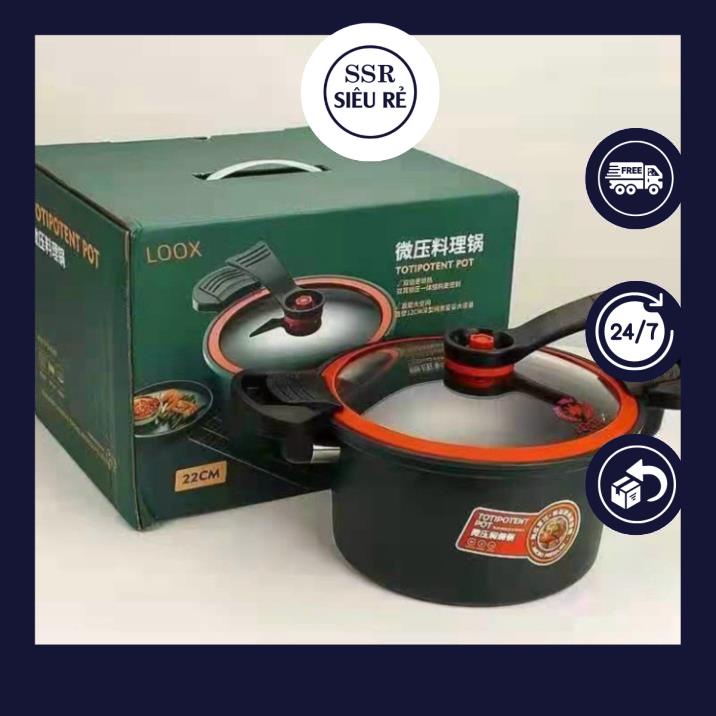 NỒI ÁP SUẤT SSR 22CM Cao Cấp - Nồi Áp Suất Mini chống dính phù hợp mọi loại bếp (MS190247)