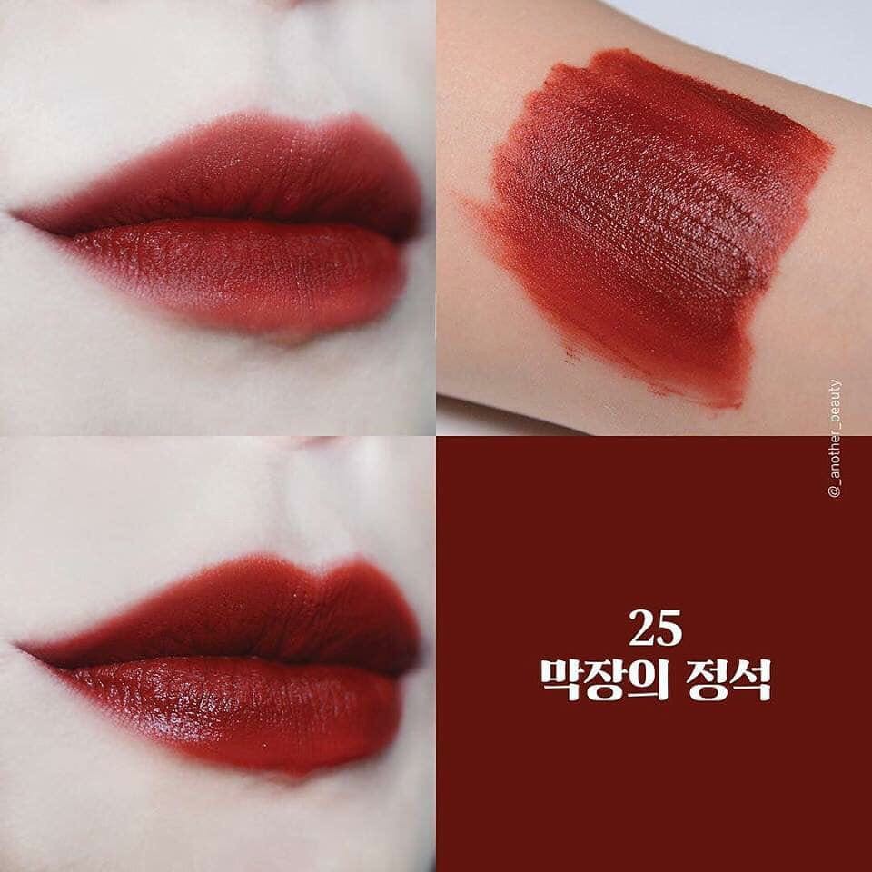 (CHÍNH HÃNG) Son kem lLì BBIA Last Velvet Lip Tint Màu 25 - màu đỏ nâu siêu đẹp