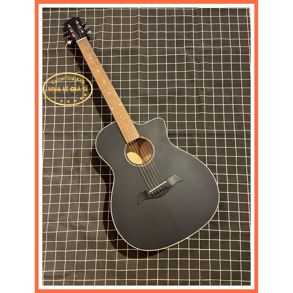 Đàn guitar acoustic màu đen top solid có ty chỉnh cần GK-02