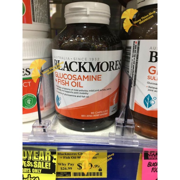 (Đủ bill) Lọ Bổ xương khớp Blackmores Glucosamine + fish oil 90 viên