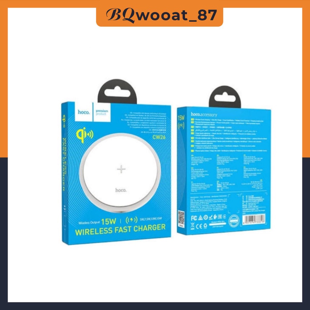 Đế sạc nhanh điện thoại không dây Hoco CW26-15W