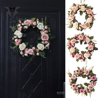 Vòng Hoa Hồng 35cm Treo Cửa Trang Trí Giáng Sinh