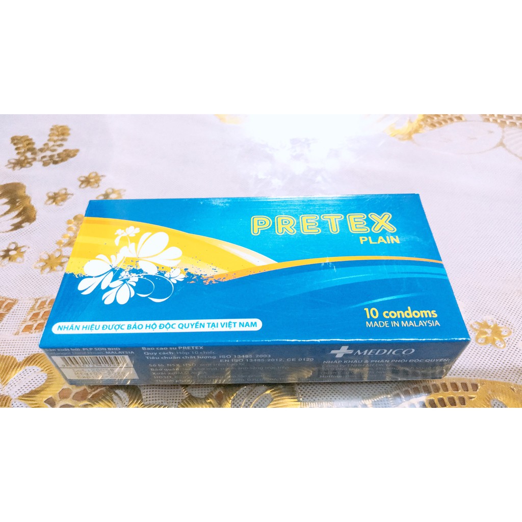 Bao cao su PRETEX PLAIN CỔ ĐIỂN - HỘP 10 CÁI