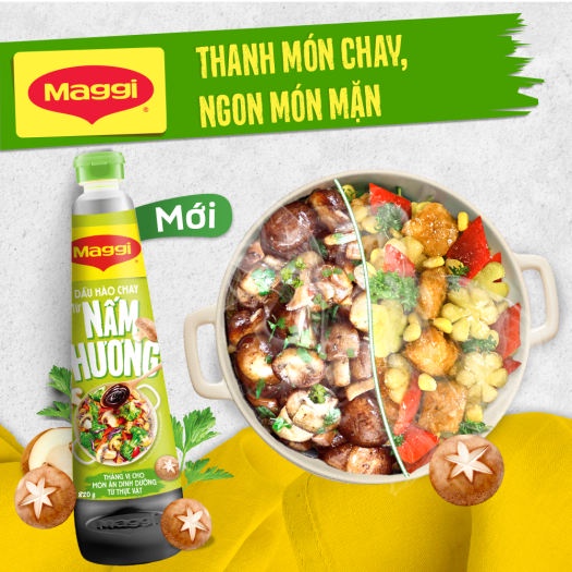 (Mới) Dầu hào chay Maggi từ nấm hương chai 350g