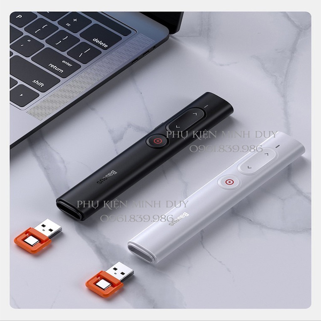 Bút Laser trình chiếu Baseus Orange Dot PPT Wireless Presenter Series 2 cho Laptop/ Macbook