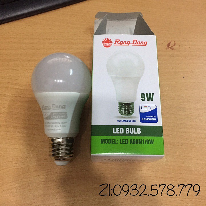 Bóng đèn Led Bulb 9W chính hãng Rạng Đông MODEL:A60N1-9W