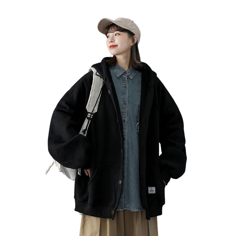 Áo khoác nỉ hoodie nam nữ trơn lót lông dày dặn có mũ , Áo sweater unisex form rộng ; A07 - BONMIE