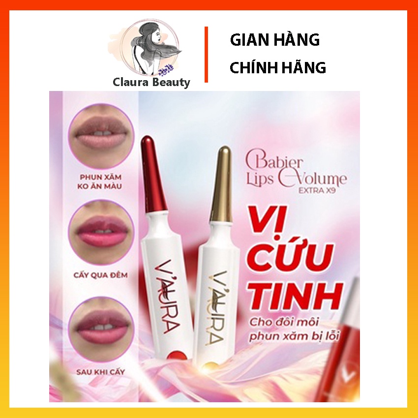 Bộ Tinh Chất Cấy Màu Môi Vaura Babier Lips Volume - Khử Thâm Môi - Giúp Môi Hồng Tự Nhiên - Mẫu Mới Nhất Claura Beauty