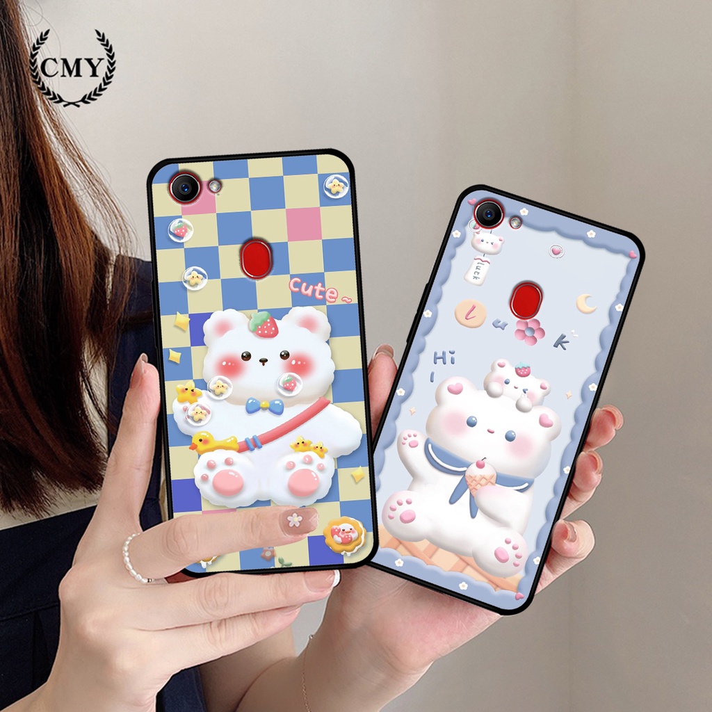 Ốp lưng Oppo F5 / F5 Youth / Oppo F7 in hình caro gấu thỏ dễ thương