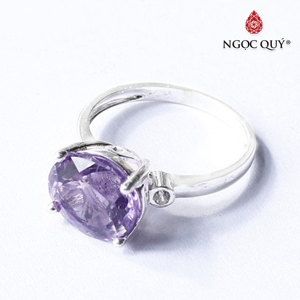 Nhẫn bạc nữ đính TA Tím cao cấp - Ngọc Quý