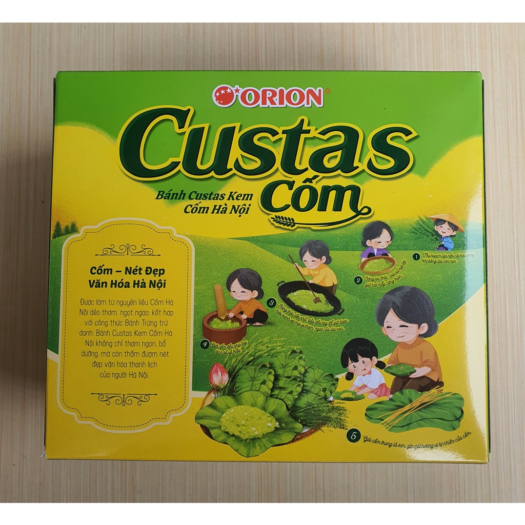 (New) Bánh Custas Kem Cốm Hà Nội / Kem sữa / Chocolate hộp 12 bánh