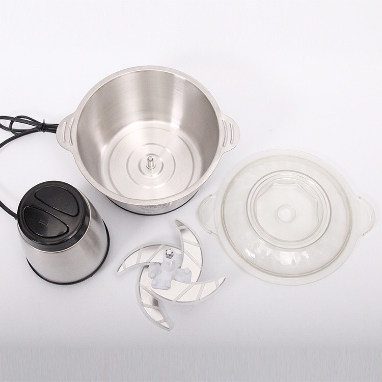 Máy Xay Thịt Đa Năng Cối inox  Dao 4 Lưỡi FOOD PROCESSOR - thiết bị xay thực phẩm (bảo hành 6 tháng)