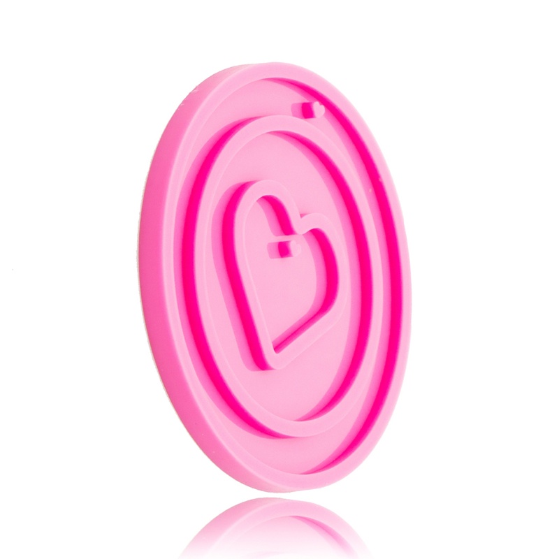 Khuôn Silicone Làm Móc Khóa Hình Tròn / Trái Tim Lấp Lánh DIY