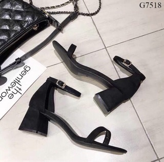 Giày sandal quai mảnh da lộn 5p