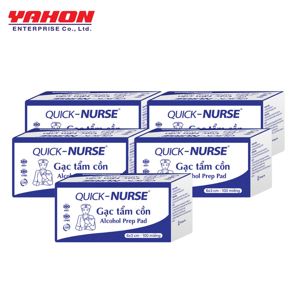 HỘP GẠC TẨM CỒN QUICK- NURSE 6X3CM 100 MIẾNG