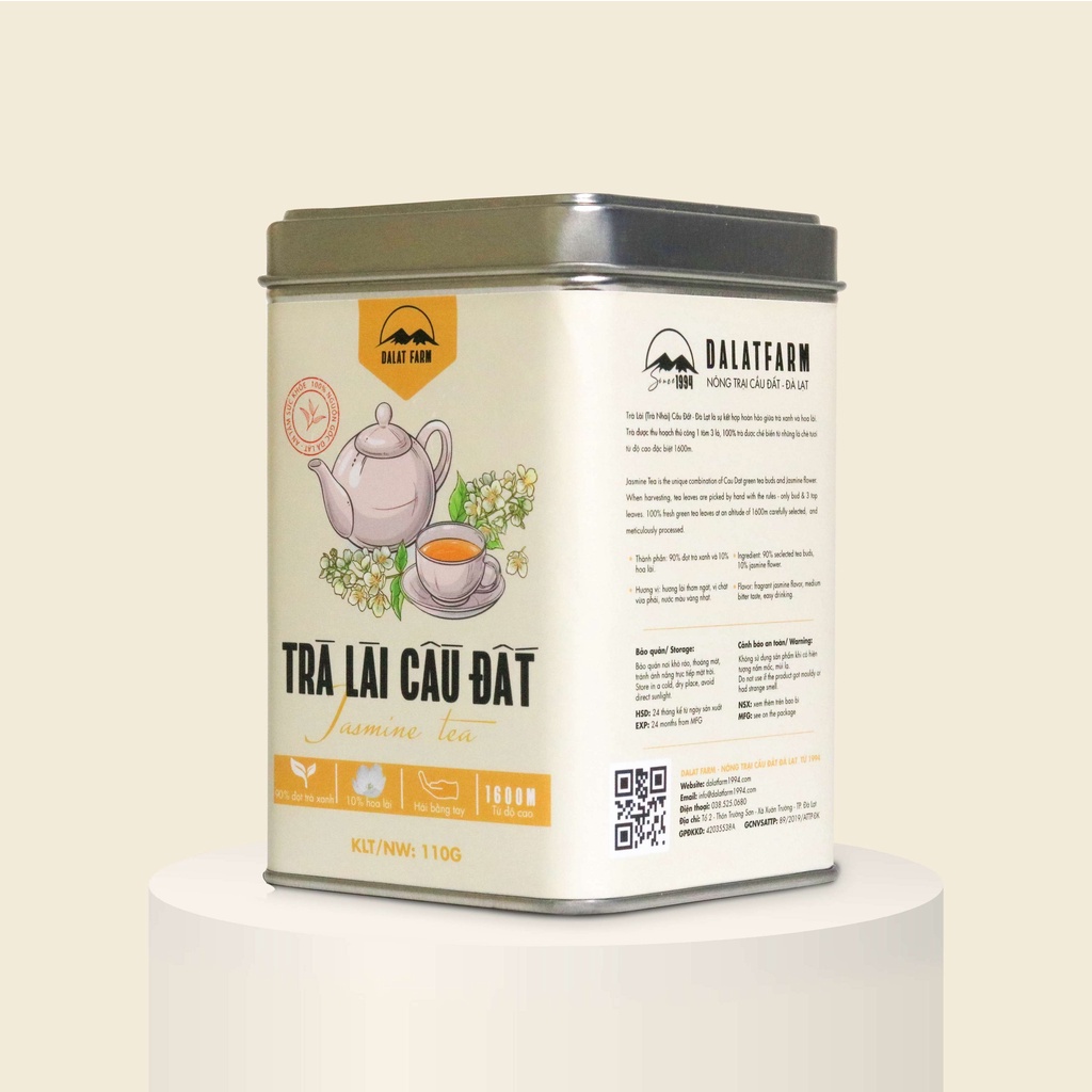 Trà Lài Cầu Đất Dalat Farm  Loại Đặc Biệt - Hộp 110Gr