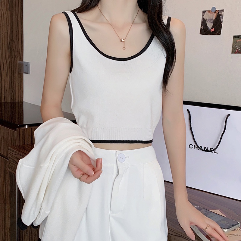 IELGY  Áo Khoác cardigan Dệt Kim Hai Mảnh Màu Sắc Tương Phản Thời Trang Dành Cho Nữ