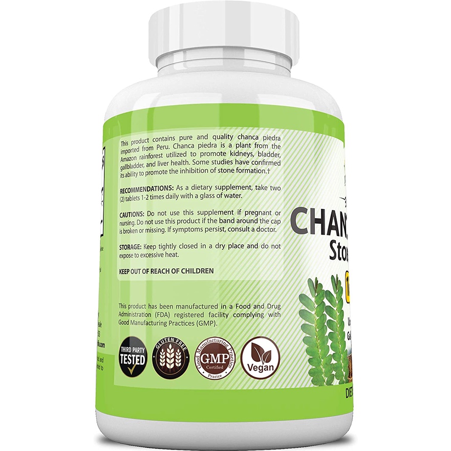 Peruvian Chanca Piedra 1600mg Naturalisimo Life Viên uống hỗ trợ đường tiết niệu, sỏi thận và sỏi mật 120 viên