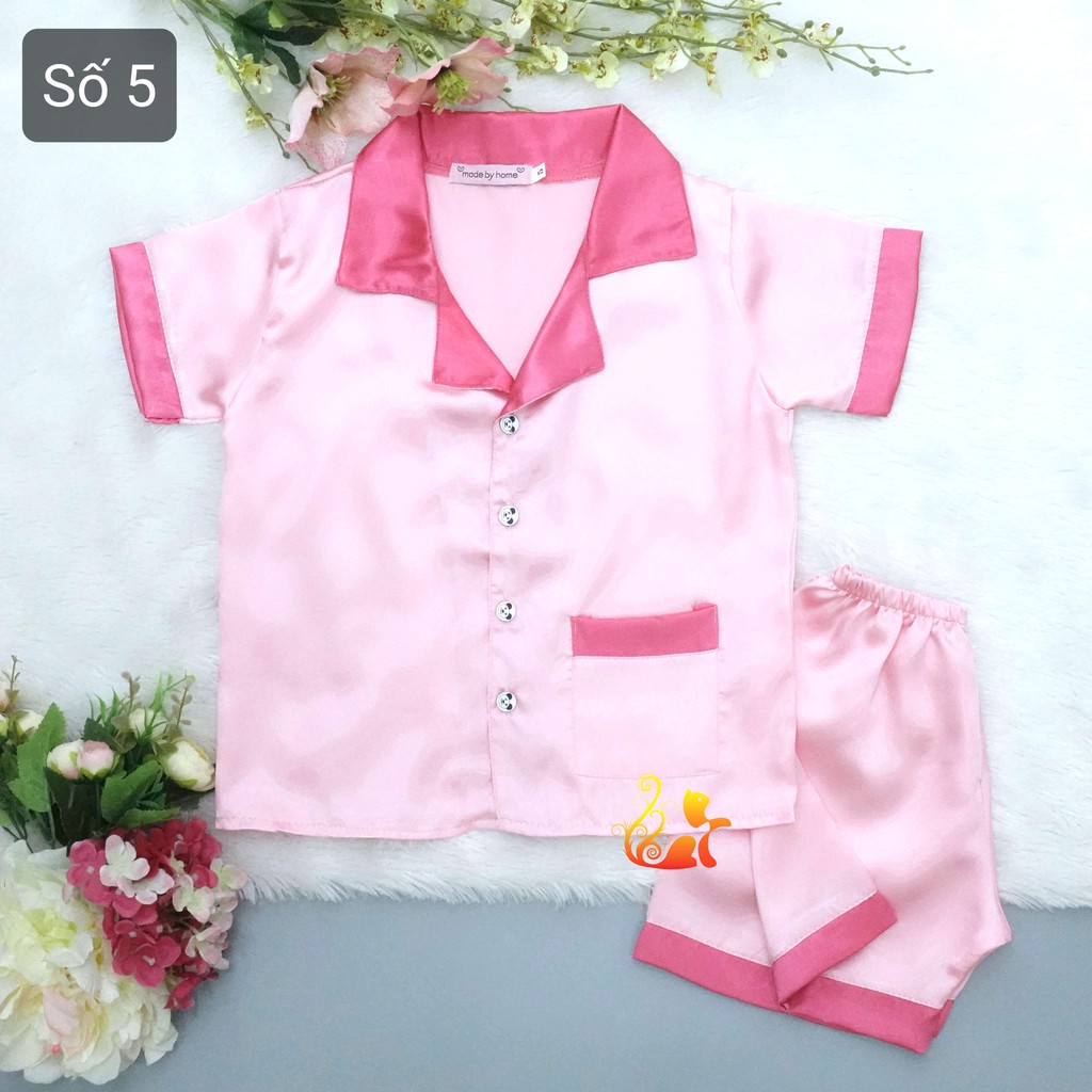 [Mã FAMAYFA2 giảm 10K đơn 50K] Phần 1 - Đồ Mặc Nhà Pijama Phi &quot;Lụa Phối&quot; Cho Bé - Từ 12kg - 42kg