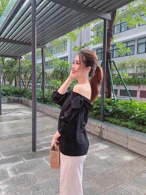 ÁO TRỄ VAI ĐŨI TAY NƠ
