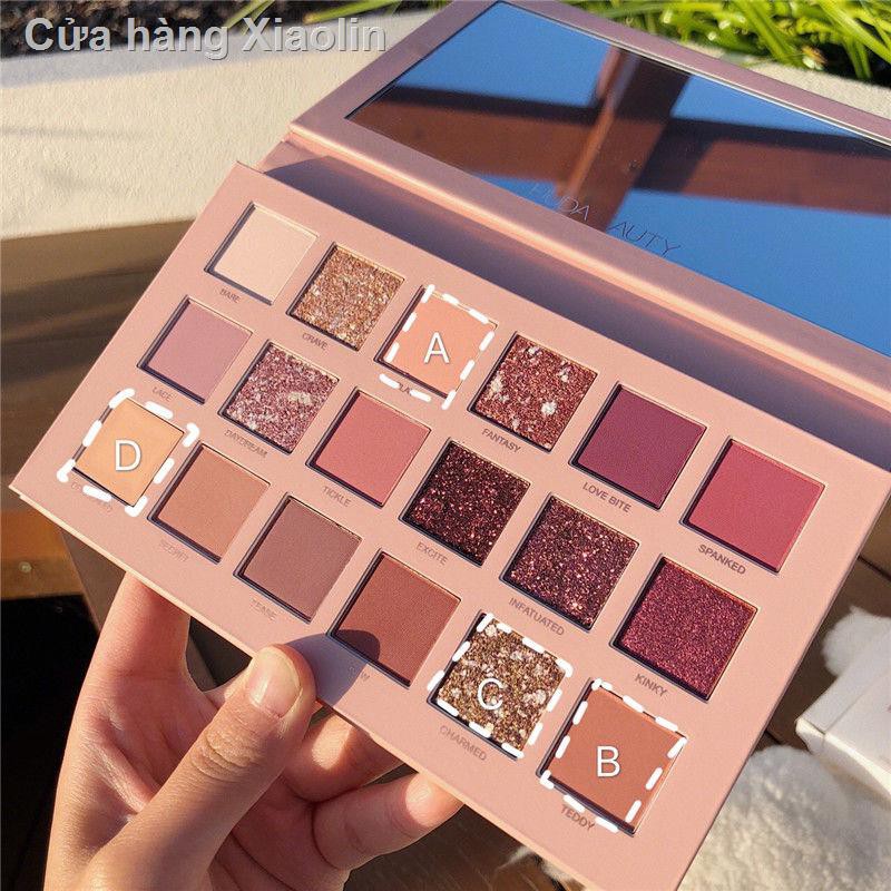 INS siêu cháy 18 màu sa mạc hoàng hôn rose gold bead eye shadow table matte lêlecent eyeshadow light red book vibrato cùng đoạn【Nhanh chóng giao hàng】