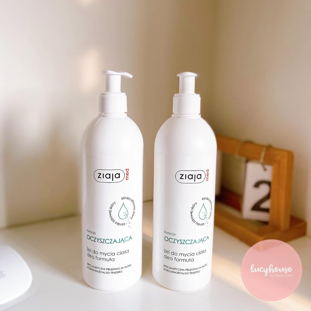 Sữa tắm cho giảm mụn lưng Ziaja med xanh 400ml giảm viêm lỗ chân lông